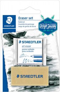 Staedtler set met 2 gommen op blister