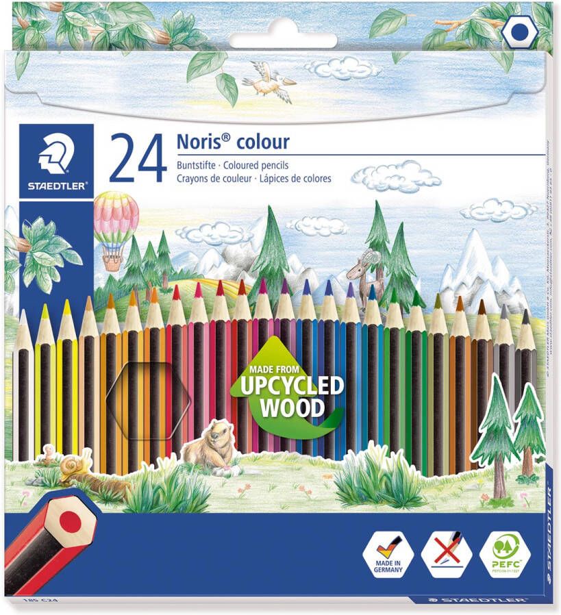 Staedtler Staedler kleurpotloden Noris Colour ophangdoos met 24 stuks in geassorteerde kleuren