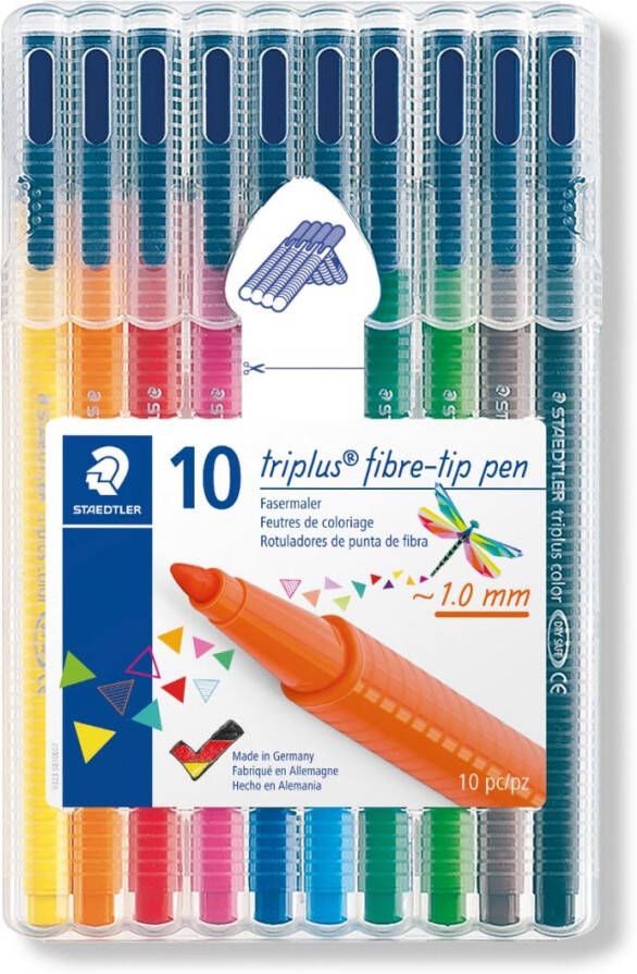 Staedtler viltstift Triplus Color opstelbare box met 10 kleuren