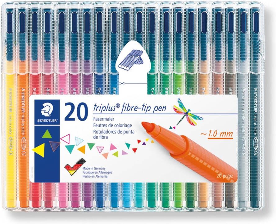 Staedtler viltstift Triplus Color opstelbare box met 20 kleuren