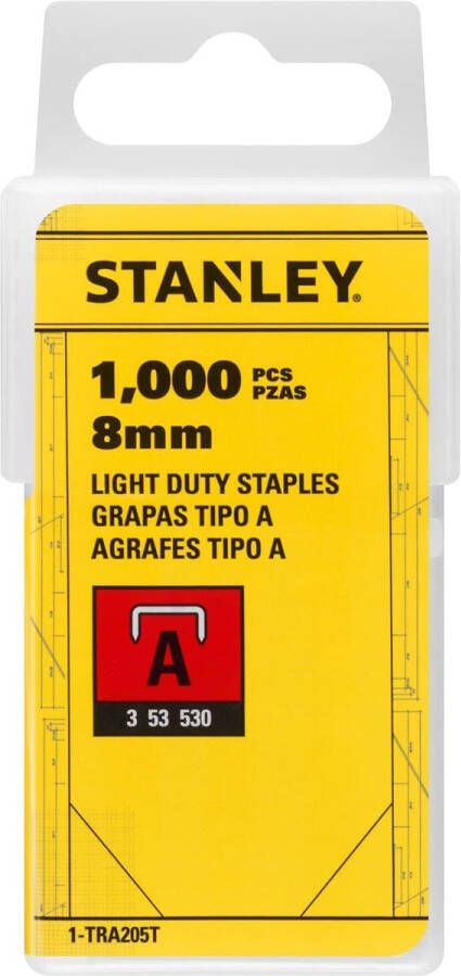 Stanley nietjes type A 8 mm doos van 1.000 nietjes