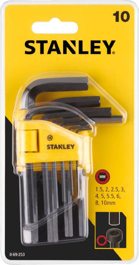 Stanley stiftsleutelset 1 5-10 mm set van 10 stuks