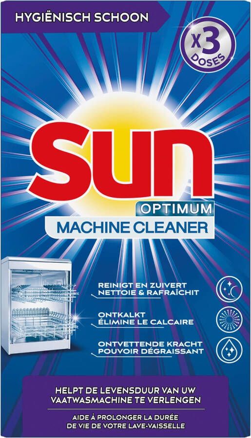 Sun Optimum vaatwasmachinereiniger doos met 3 dosissen