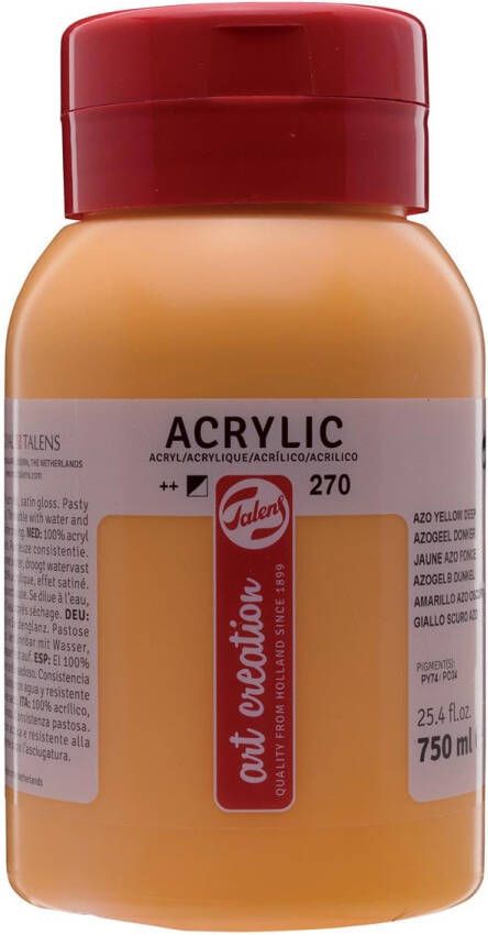 Talens Art Creation acrylverf flacon van 750 ml donker azogeel