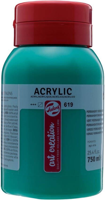 Talens Art Creation acrylverf flacon van 750 ml donker permanentgroen