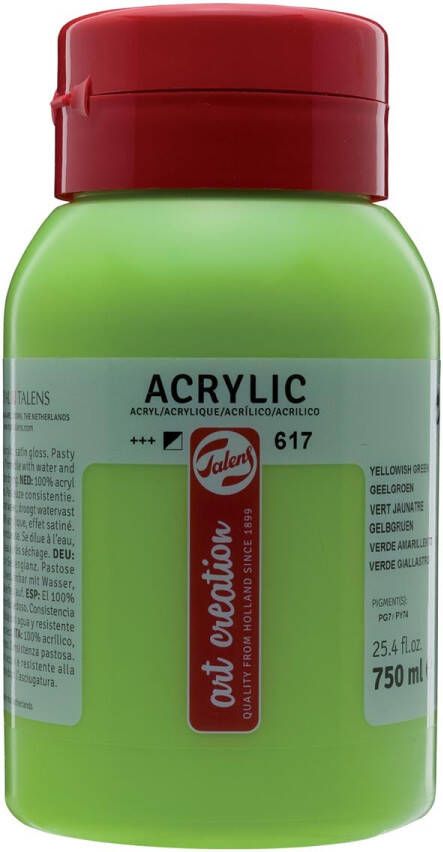 Talens Art Creation acrylverf flacon van 750 ml geelgroen
