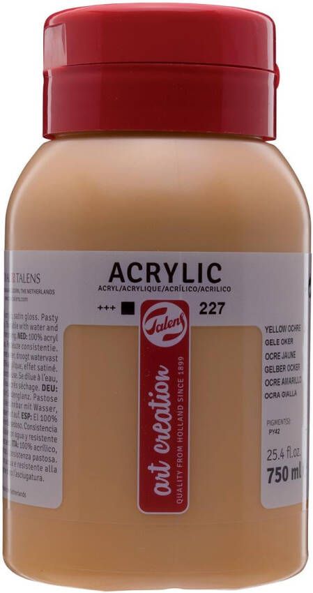 Talens Art Creation acrylverf flacon van 750 ml gele oker