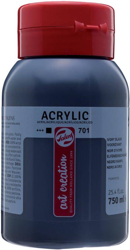 Talens Art Creation acrylverf flacon van 750 ml ivoorzwart