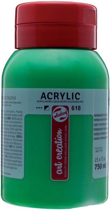 Talens Art Creation acrylverf flacon van 750 ml licht permanentgroen