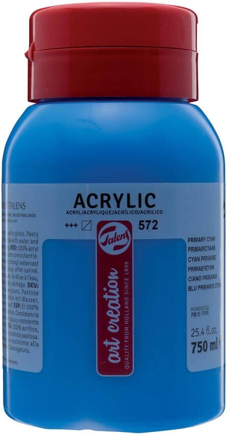 Talens Art Creation acrylverf flacon van 750 ml primaircyaan