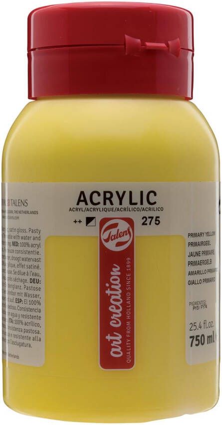 Talens Art Creation acrylverf flacon van 750 ml primairgeel