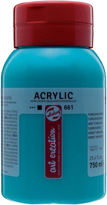 Talens Art Creation acrylverf flacon van 750 ml turkooisgroen