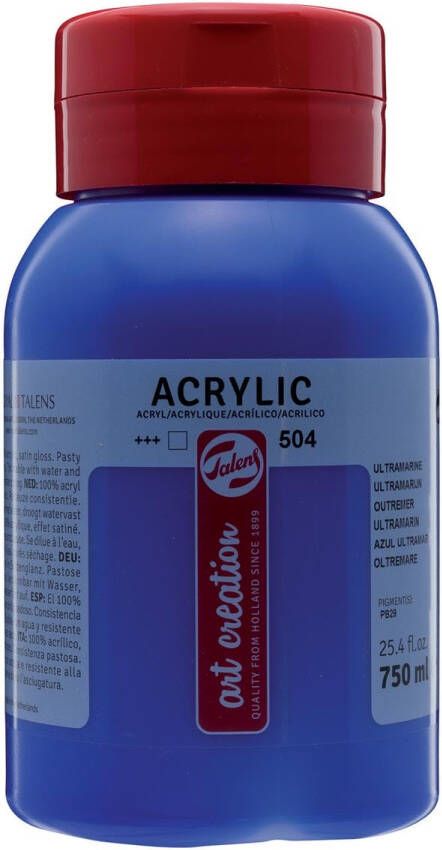 Talens Art Creation acrylverf flacon van 750 ml ultramarijn