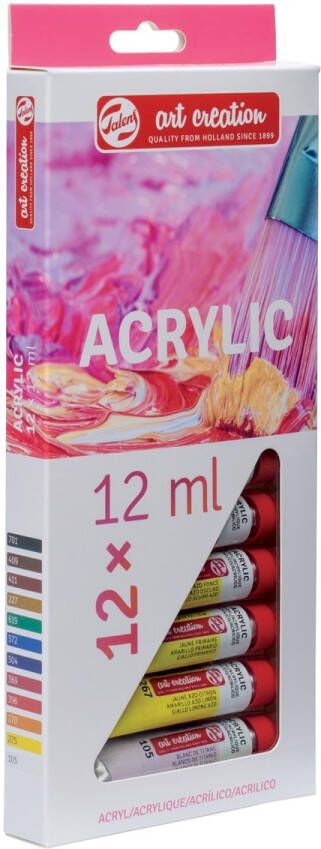 Talens Art Creation acrylverf tube van 12 ml set van 12 tubes in geassorteerde kleuren