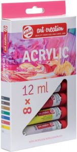 Talens Art Creation acrylverf tube van 12 ml set van 8 tubes in geassorteerde kleuren