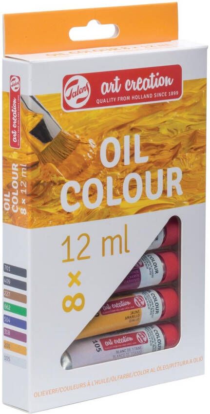 Talens Art Creation olieverf tube van 12 ml set van 8 tubes in geassorteerde kleuren