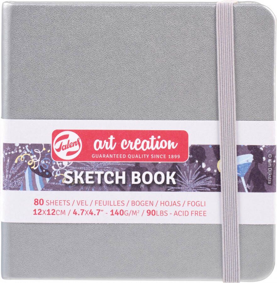 Talens Art Creation schetsboek shiny silver ft 12 x 12 cm