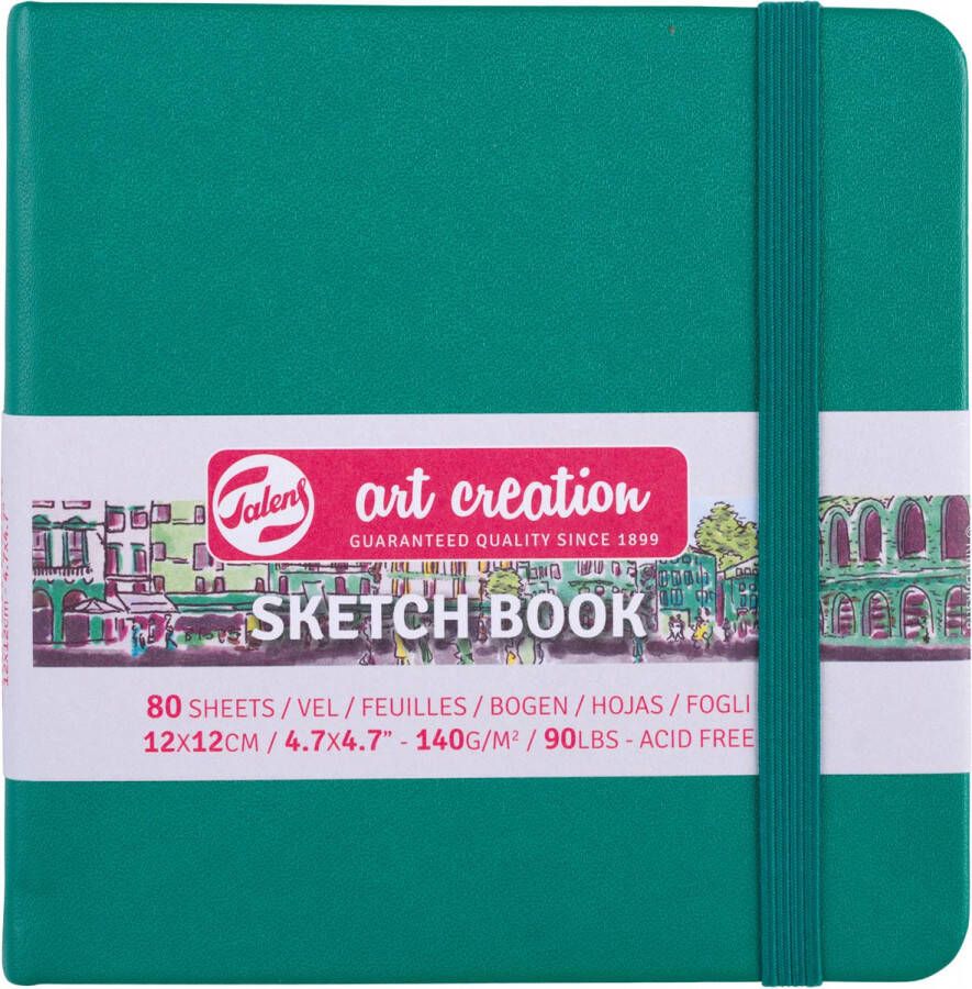 Talens Art Creation schetsboek woudgroen ft 12 x 12 cm