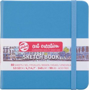 Talens Art Creation schetsboek zeeblauw ft 12 x 12 cm