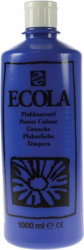 Plakkaatverf Talens ecola flacon van 1.000 ml donkerblauw