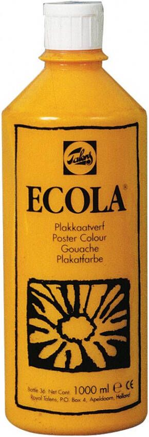 Talens Ecola plakkaatverf flacon van 1000 ml geel