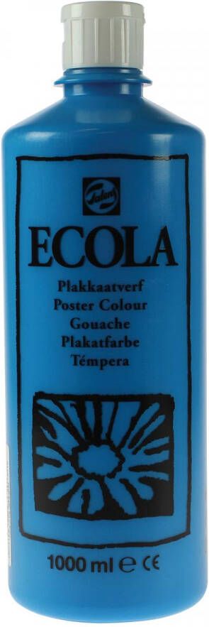 Plakkaatverf Talens ecola flacon van 1.000 ml lichtblauw