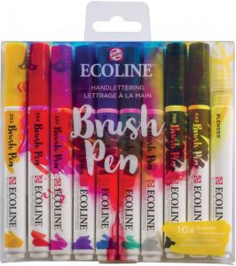 Talens Brushpen Ecoline Handlettering blister à 10 stuks assorti