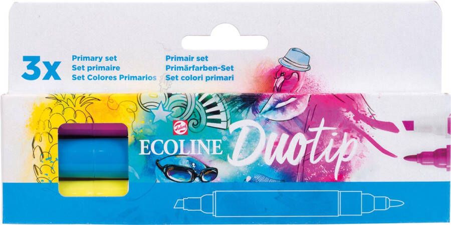 Talens Ecoline Duotip marker Ecoline primair set 3 kleuren