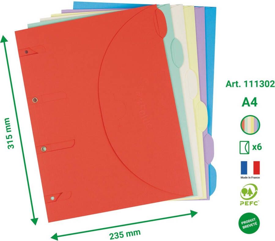 Tarifold collection Tarifold smartfolder geperforeerde showtas geassorteerde kleuren pak van 6 stuks