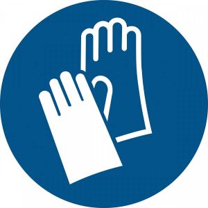 Tarifold gebodsbord uit PP veiligheidshandschoenen verplicht diameter 20 cm