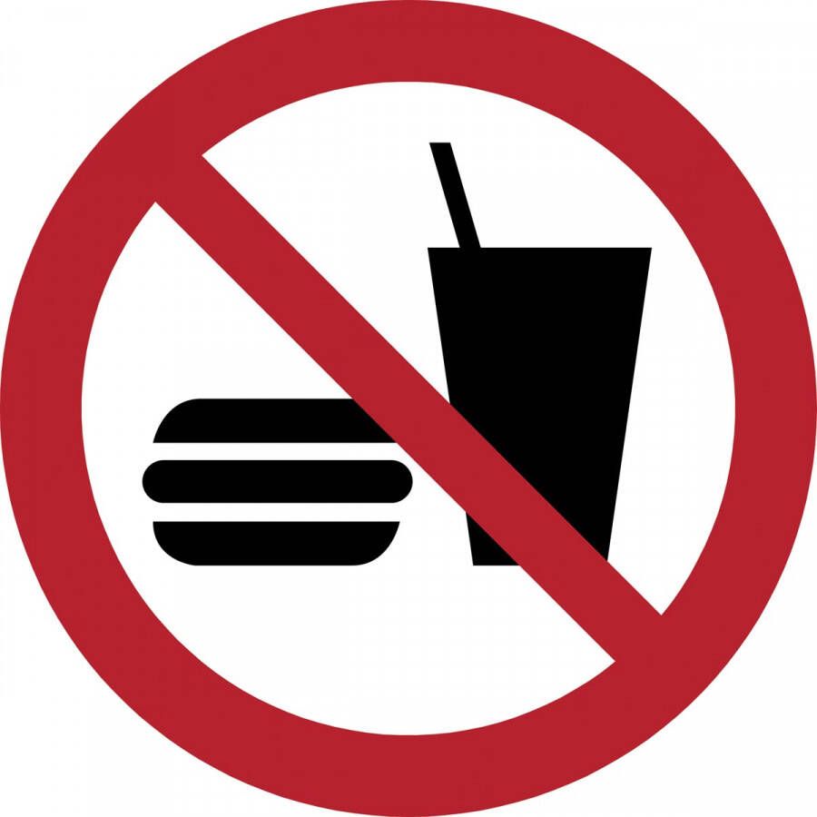 Tarifold verbodsbord uit PP eten en drinken niet toegestaan diameter 20 cm