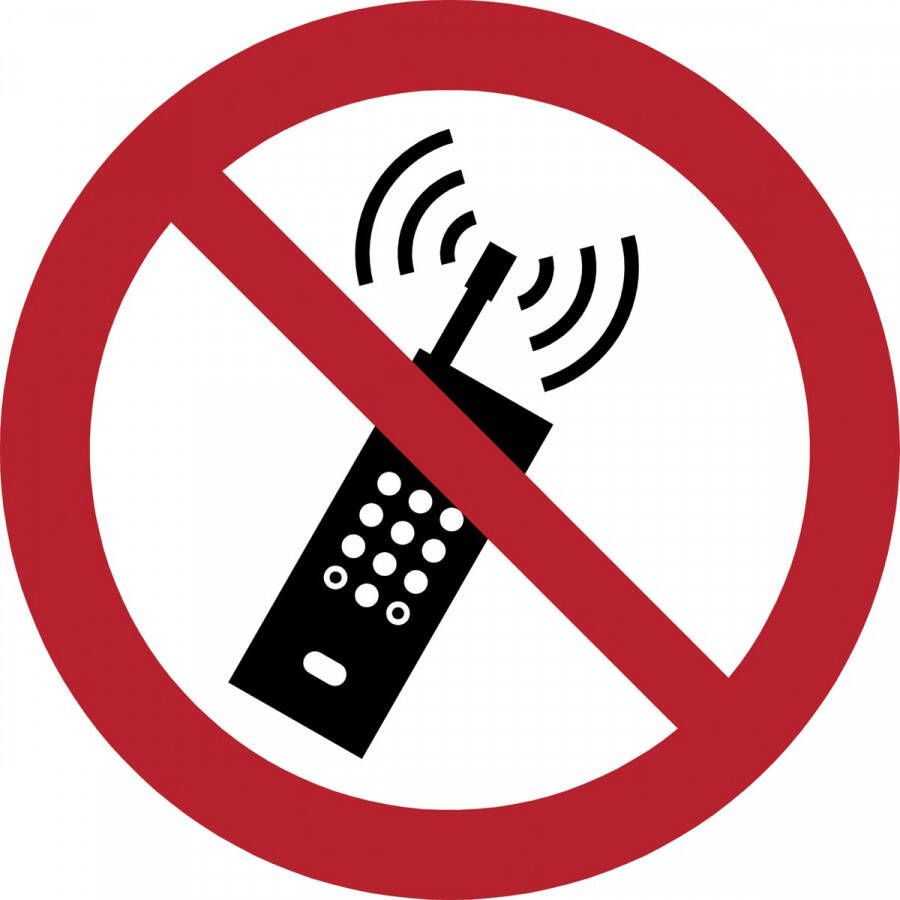 Tarifold verbodsbord uit PP mobiele telefoon verboden diameter 20 cm
