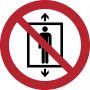 Tarifold verbodsbord uit PP verboden lift te gebruiken door personen diameter 20 cm - Thumbnail 1