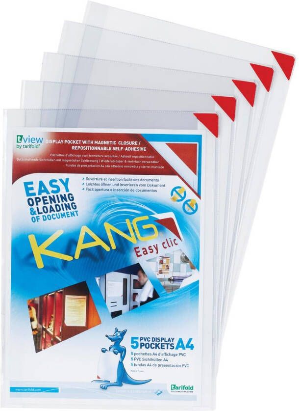 Djois Presenteerhoes Kang easy clic A4 herpositioneerbaar zelfklevend 5 stuks