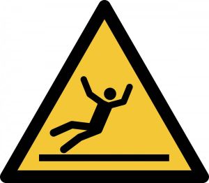 Tarifold waarschuwingsbord uit PP gevaar voor glad oppervlak ft 20 x 17 6 cm