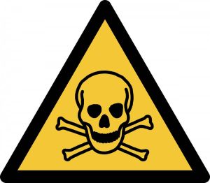 Tarifold waarschuwingsbord uit PP giftige stoffen ft 20 x 17 6 cm