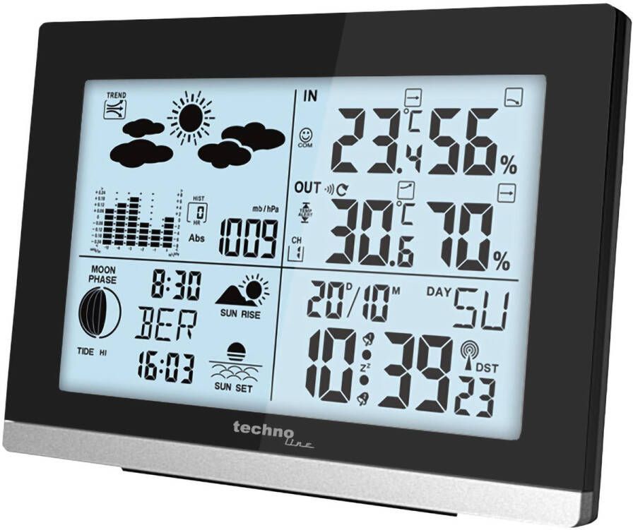 Technoline klok met weerstation WS 6762 digitaal radiogestuurd ft 15 8 x 4 x 11 3 cm