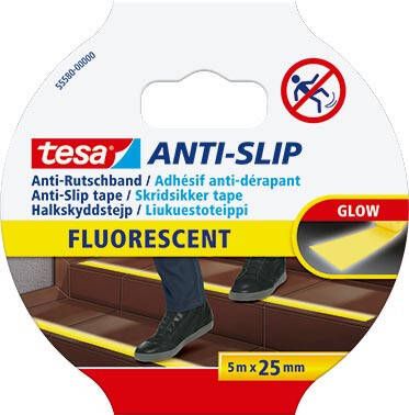Tesa anti-slip tape ft 5 m x 25 mm fluogeel