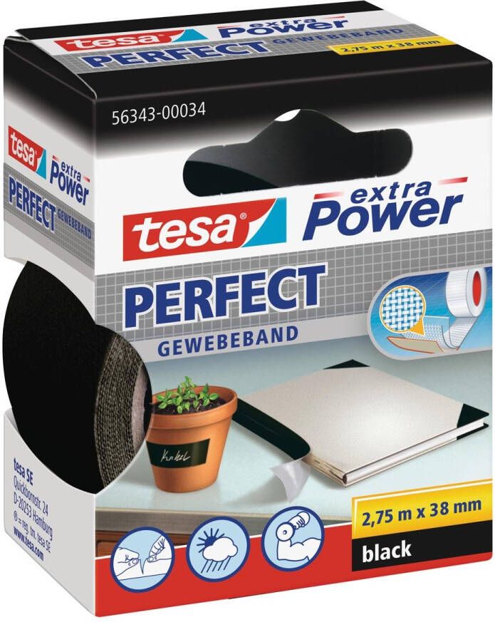 Tesa Textieltape extra Power Perfect 2.75mx38mm zwart