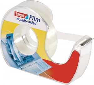 Tesa film dubbelzijdige plakband ft 12 mm x 7 5 m op blister met dispenser