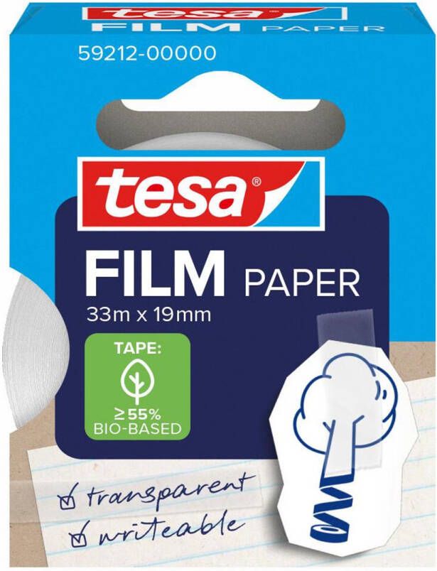 Tesa film papier tape ft 19 mm x 10 m transparant