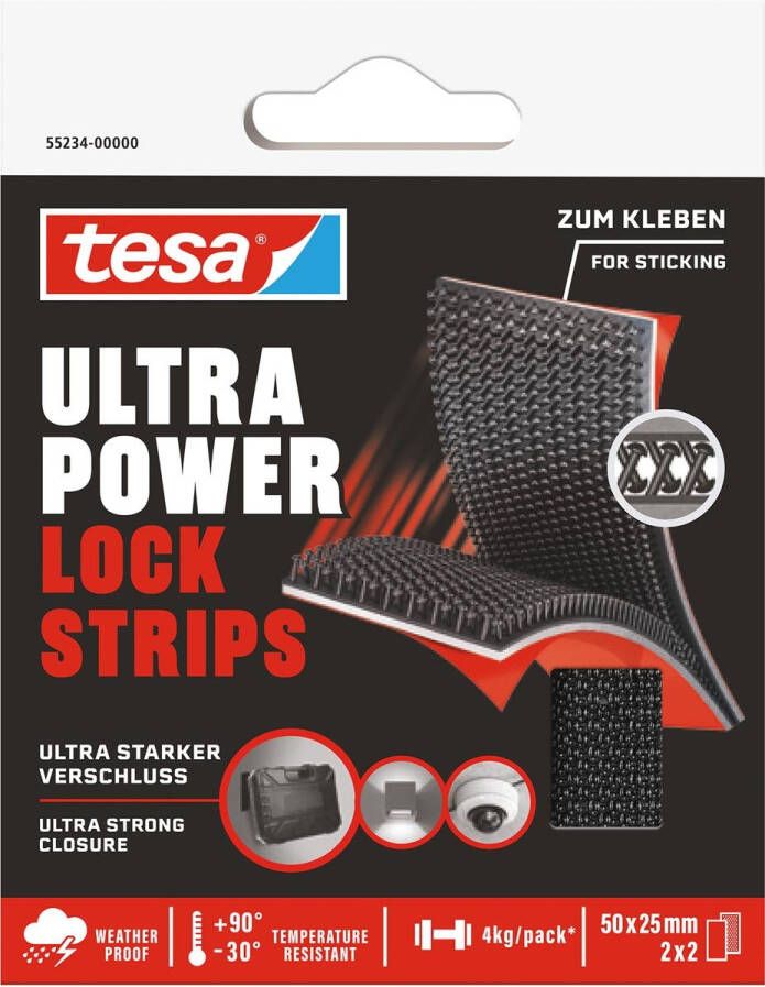 Tesa Lock strips Ultra power ft 25 mm x 5 cm blister van 2 x 2 stuks
