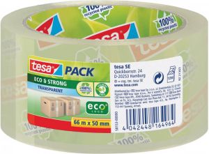 Tesa pack eco & strong ecoLogo ft 50 mm x 66 m PP transparant