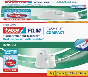 Tesa plakbandafroller Easy Cut Compact voor rollen van ft 33 m x 19 mm wit
