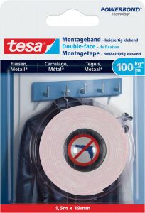 Tesa Powerbond montagetape Tegels en Metaal 19 mm x 1 5 m