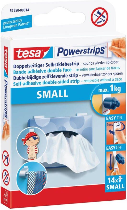 Tesa Powerstrips SMALL draagkracht 1 kg blister van 14 stuks