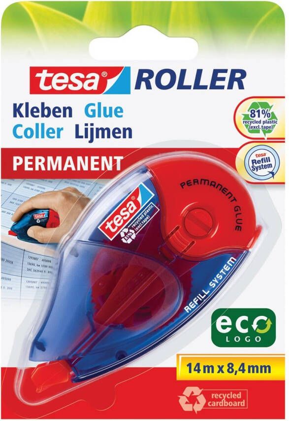 Tesa Roller navulbare lijmroller permanent ecoLogo ft 8 4 mm x 14 m op blister