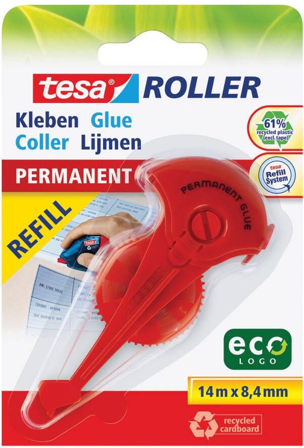 Tesa Roller navulling lijmroller permanent ecoLogo ft 8 4 mm x 14 m op blister