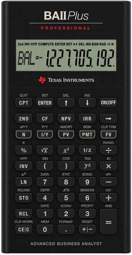 Texas Instruments Texas financiële rekenmachine BA II Plus Professional