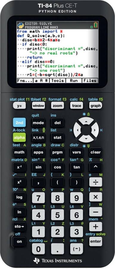 Texas Instruments Texas grafische rekenmachine TI-84 Plus CE-T Python edition zwart